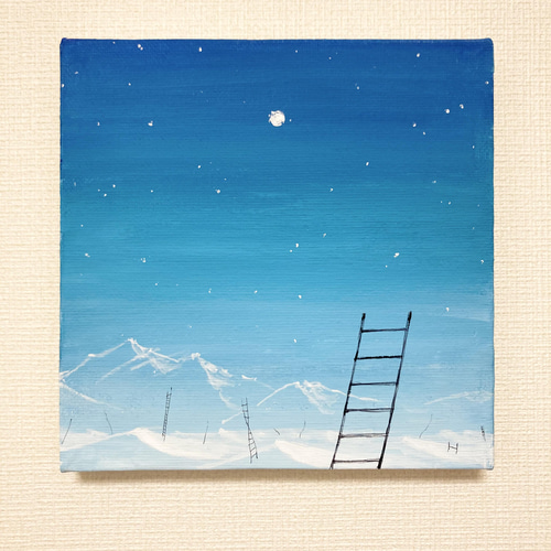 原画】「Ladders to sky」アクリル画/キャンバス 絵画 misuzu