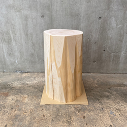 【ヒノキの切り株造形的スツール】 木 丸太椅子  オブジェ フラワーディスプレイ ナチュラル 植物置き サイドテーブル 5枚目の画像
