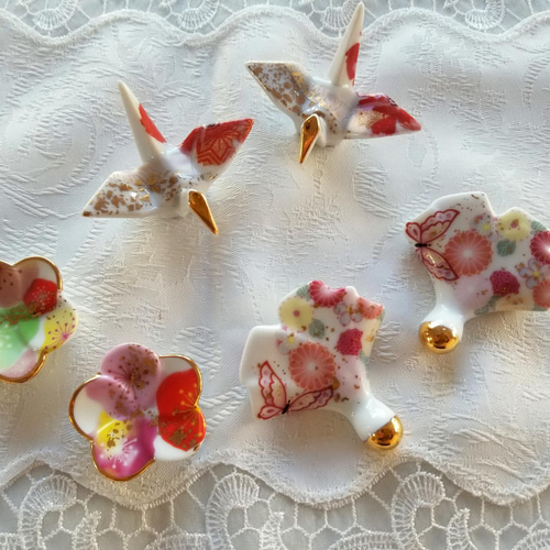 ペア】祝い箸置き◇ポーセラーツ 箸・箸置き salon moana 通販