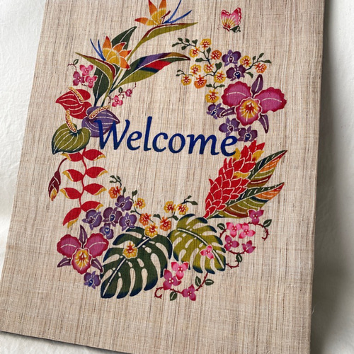 紅型ファブリックパネル 南国の草花 はなまーる タペストリー・壁掛け