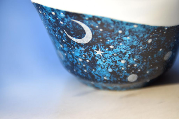 夜空と三日月の煎茶碗シルバー 3枚目の画像
