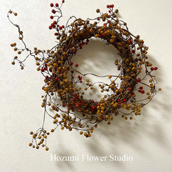 ドライフラワー☆かずらと野バラのリース（約30センチ） ドライ