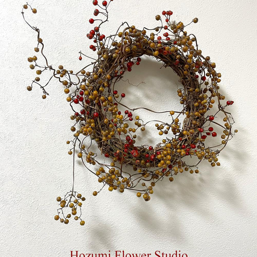 カズラのリース ドライフラワー☆かずらと野バラのリース（約30センチ） ドライ