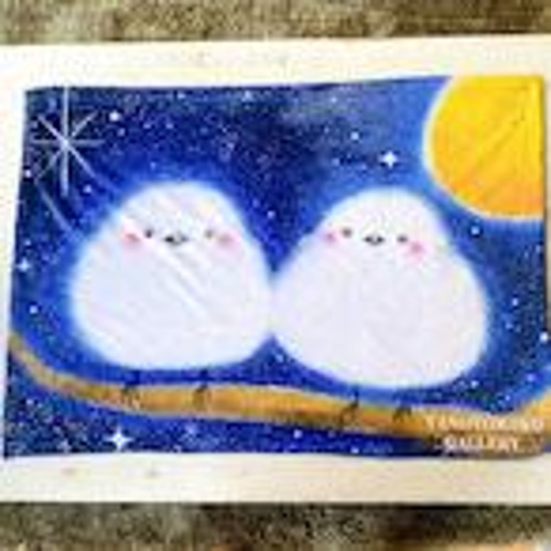 夜のシマエナガ】ふわふわブランケット ギフト 歓迎 送別 プレゼント