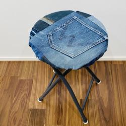 スツールカバー☆椅子カバー☆丸椅子カバー☆デニムリメイク ニトリ