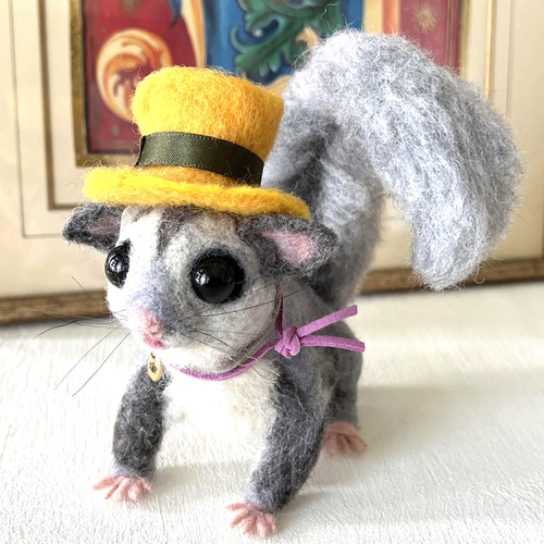 羊毛フェルト 人形『 フクロモモンガ ( Sugarglider