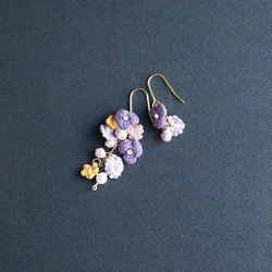 極細糸の小さなお花の耳飾り 15枚目の画像