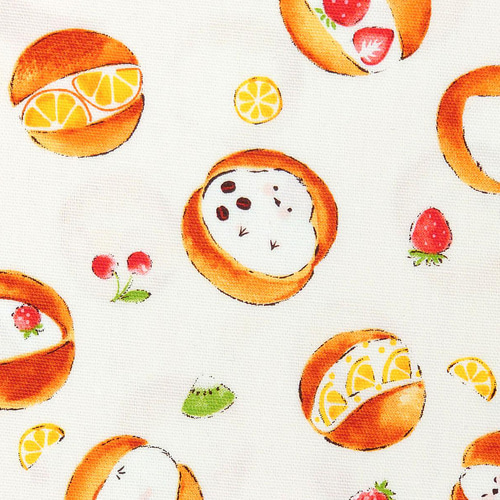 オックス生地【50×110cm】 シマエナガ マリトッツォ お菓子 スイーツ柄