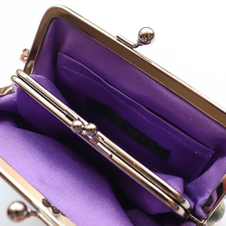 親子扣環錢包/飾品包，天鵝絨布料和牛皮材質，薄荷綠×鉑金 第7張的照片