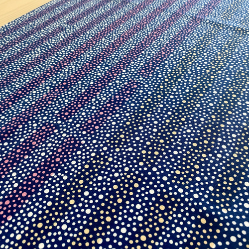 注染手ぬぐい【カラフルストライプ×あられ 】あられ 水玉 縦縞 喜多屋