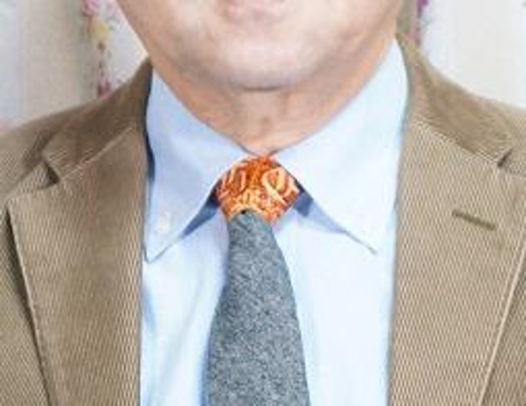 スカーフ留めとしても使える、タイストラップ式ネクタイ　ご当地シリーズ宮島編　本牛革製タンニンなめしヌメ革　 9枚目の画像