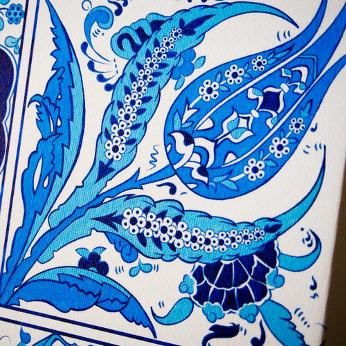 タイルの魅力とアートの融合/トルコ・タイルキャンバスアート絵画