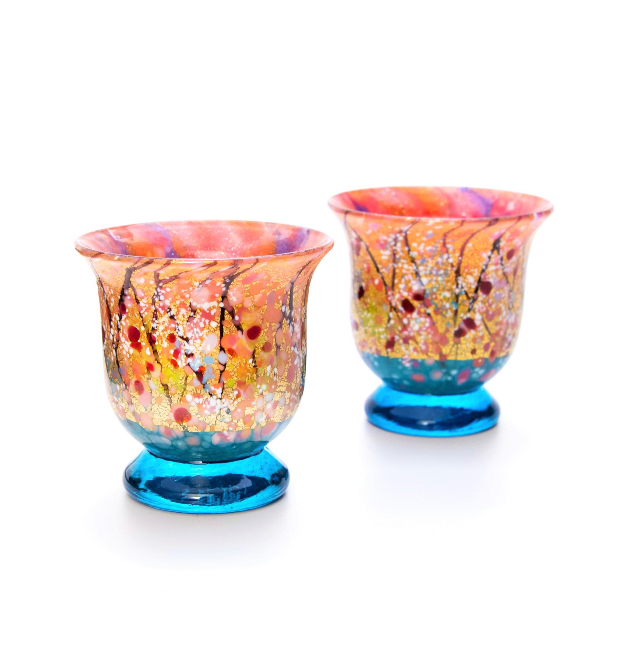 春の色ぐい呑　「金彩」