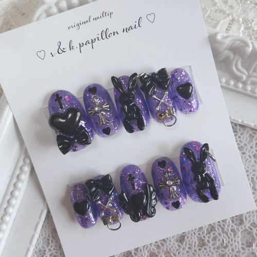 ネイルチップ 地雷系バンギャネイル(現品のみ) ネイルチップ（つけ爪