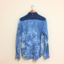 ＜ツムギラボ＞サンプル販売 正藍染め 知多木綿  レギュラーカラー シャツ 2枚目の画像