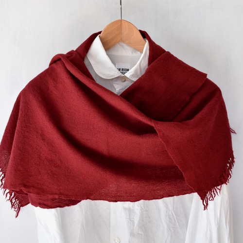 草木染めウールマフラー｜ワインレッド マフラー Shukuko Quilt 通販