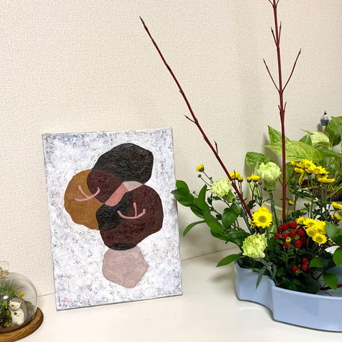 原画 油絵 水玉りんごIII リンゴのアート 抽象画 F4号 ターコイズブルー×カラフル モダンアート 絵画 藤涼 通販｜Creema(クリーマ)  13873410