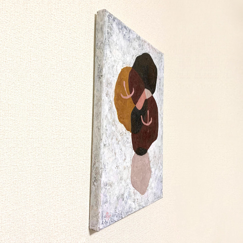 原画 油絵 陽だまり 太陽の光のアート 絵画 抽象画 F4号 黄色×