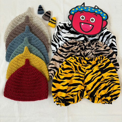 Mサイズ×かぼちゃパンツ 2way 節分 鬼のパンツ どんぐり帽子 セット