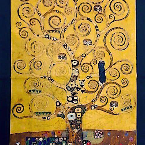 絵画シリーズ クリムト/生命の樹 USAコットン 生地 あらゆる生地ウエダ