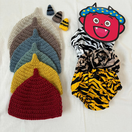 SSサイズ×ベビーブルマ 2way 節分 鬼のパンツ どんぐり帽子 セット