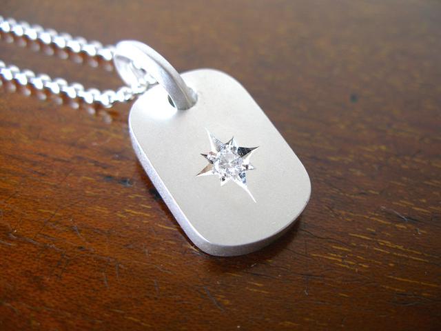 仁尾彫金『一つ星3mmダイヤプレート』ハンドメイド448