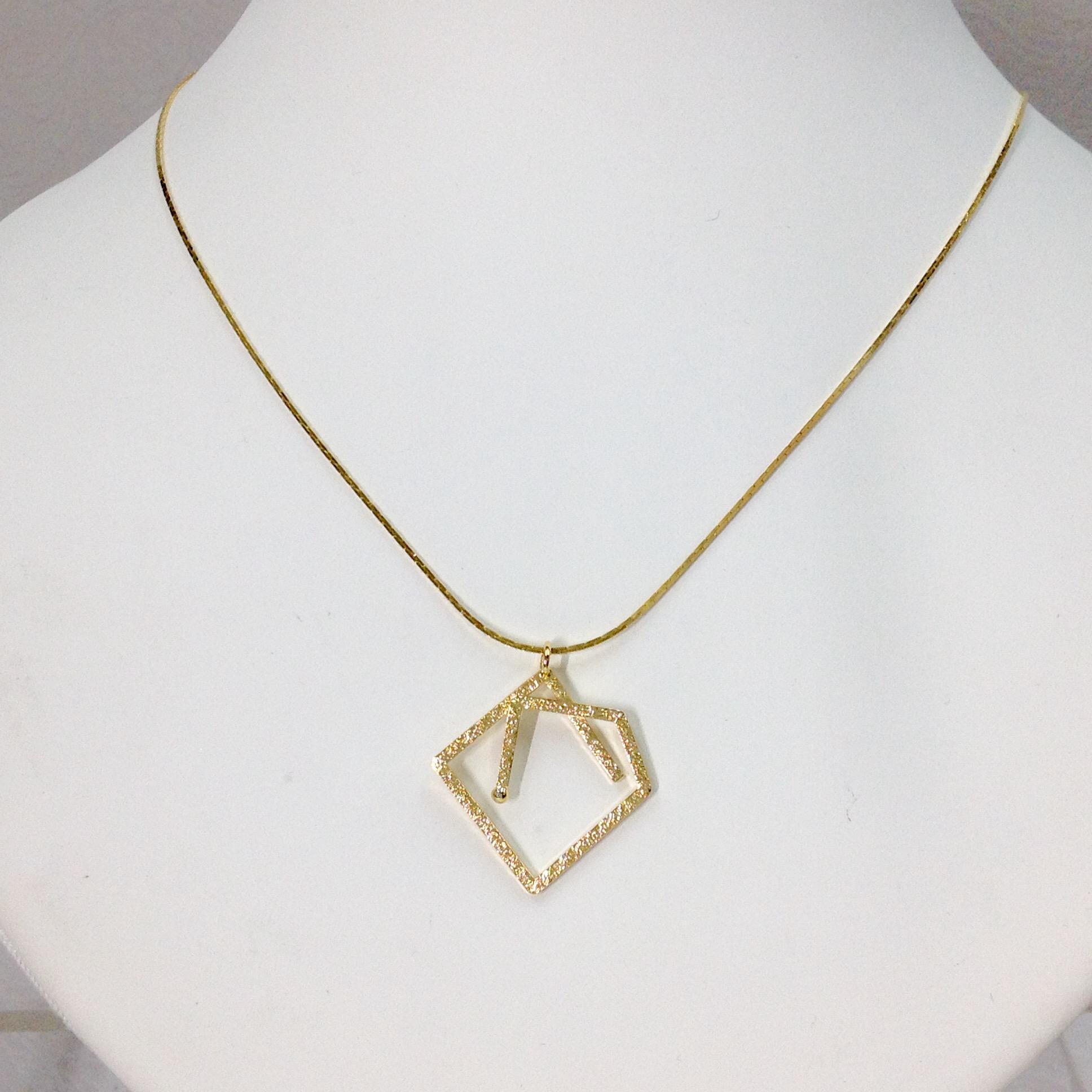 真鍮ｱｰﾄ「Hexagone 3 」ﾍﾟﾝﾀﾞﾝﾄ No.5275