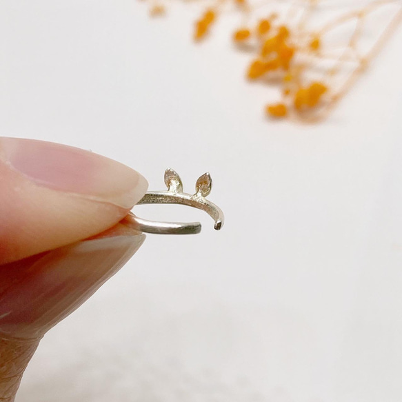 うさみみ純銀イヤーカフ◇片耳用 シンプル イヤカフ ピュアシルバー ミニサイズ 小さめ 動物 アニマル 6枚目の画像