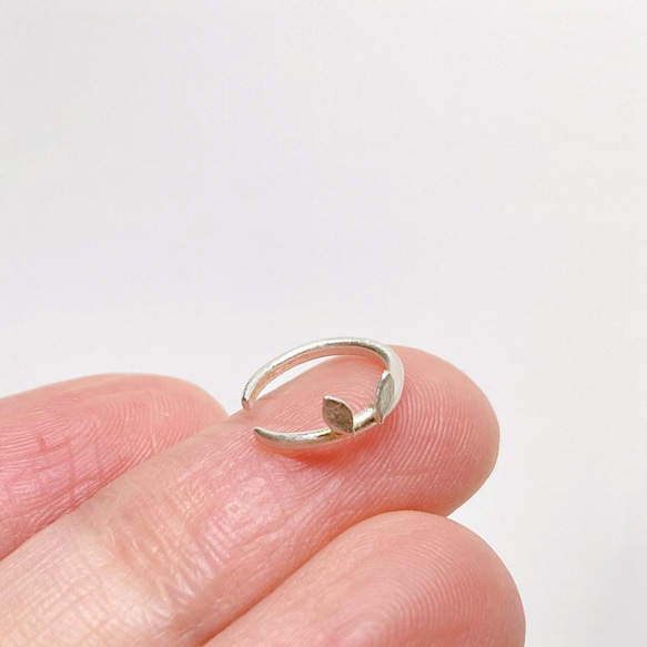 うさみみ純銀イヤーカフ◇片耳用 シンプル イヤカフ ピュアシルバー ミニサイズ 小さめ 動物 アニマル 12枚目の画像