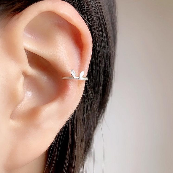 うさみみ純銀イヤーカフ◇片耳用 シンプル イヤカフ ピュアシルバー ミニサイズ 小さめ 動物 アニマル 13枚目の画像