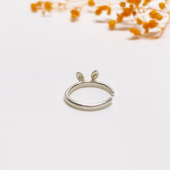 うさみみ純銀イヤーカフ◇片耳用 シンプル イヤカフ ピュアシルバー ミニサイズ 小さめ 動物 アニマル 9枚目の画像