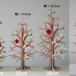 高さ25cm　 アクセサリースタンド＆木製 クリスマス ツリー (材質:MDF厚み2.5mm） 1枚目の画像