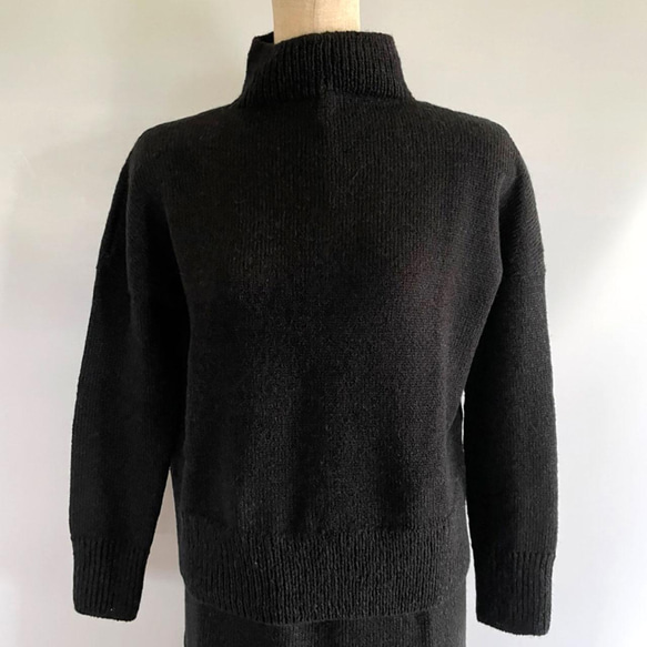 ニット シンプルトップス アルパカ ブラック　214 SIMPLE BLACK TOPS 3枚目の画像