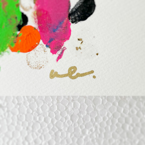 Awake!」 カラフル キラキラ ラメ アクリル画 抽象画 絵画 絵画 ao