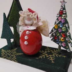 『エンジェルサンタ』天使　サンタクロース　ツリー　森　クリスマスプレゼント　創作人形　 3枚目の画像