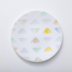 藤本咲　乳白パッチワークガラス皿　10枚 藤本咲 作品一覧 | iichi 日々の暮らしを心地よくする