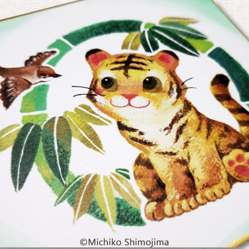 原画】『苔むした虎』（パステル画 寅）