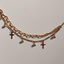 double chain cross charm bracelet RB021 6枚目の画像