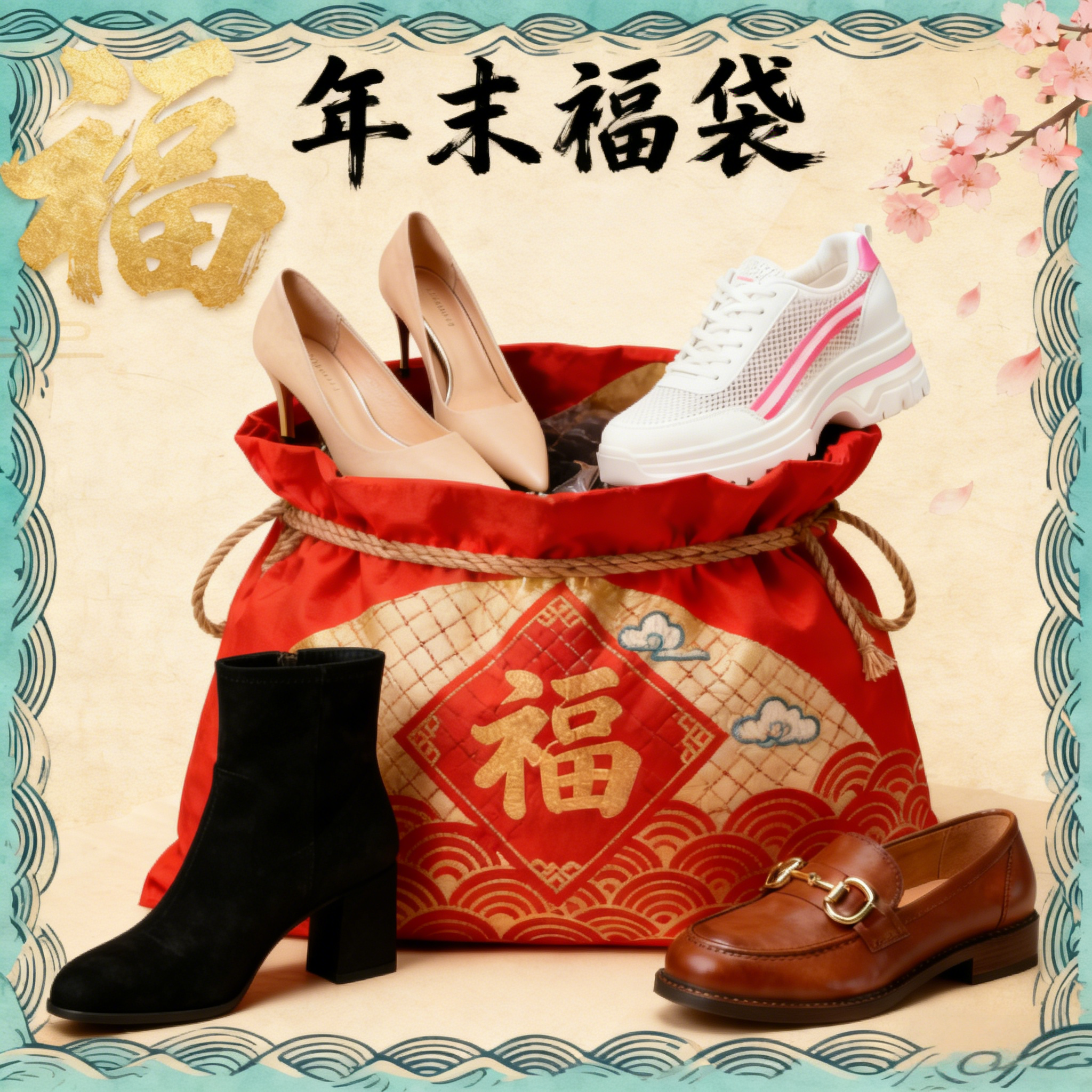 ★2026新春福袋★おまかせ３点セット　ブーツ・サンダル・パンプス 21.5～26サイズ