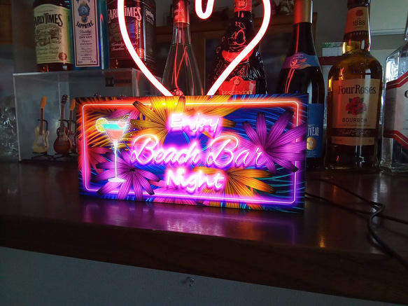 ハワイ ビーチ カクテル バー パブ ラウンジ スナック 酒 南国 サイン 看板 置物 雑貨 LED2wayライトBOX 7枚目の画像