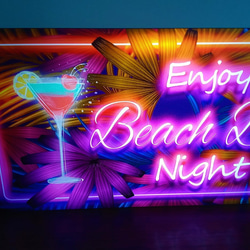 ハワイ ビーチ カクテル バー パブ ラウンジ スナック 酒 南国 サイン 看板 置物 雑貨 LED2wayライトBOX 2枚目の画像