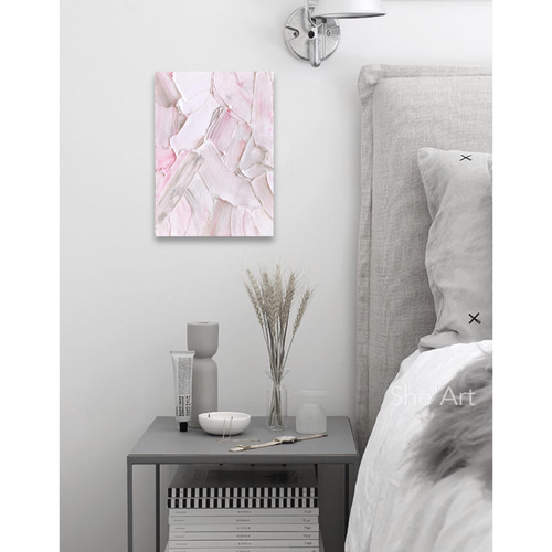 再生-銀 / テクスチャー キャンバス 26×26㎝ 原画 モダン 現代アート 原画M・グレイッシュピンク×texture / キャンバスアート インテリア