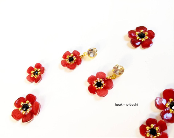 【再販】アネモネのきらめくピアス 3枚目の画像