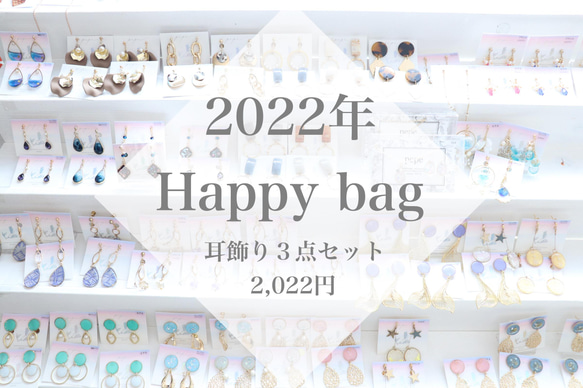 2022年Happy Bag✯耳飾り３点set 1枚目の画像