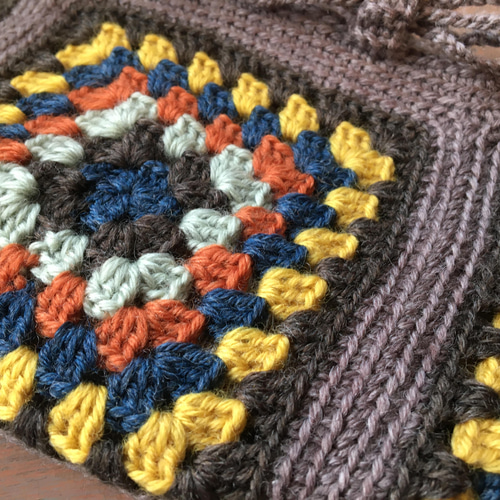 グラニースクエアの巾着 wool 巾着袋 ecru-meme 通販 13136383｜Creema