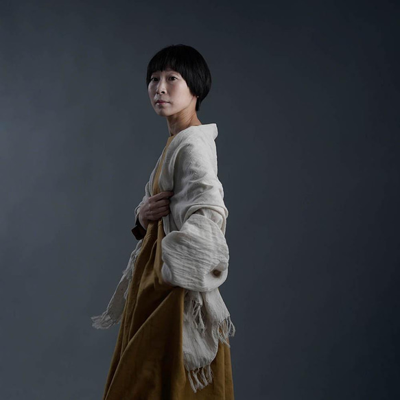 wafu リネン　ストール wafu】 Linen shawl 通年使える ガーゼ リネン ストール ハンド