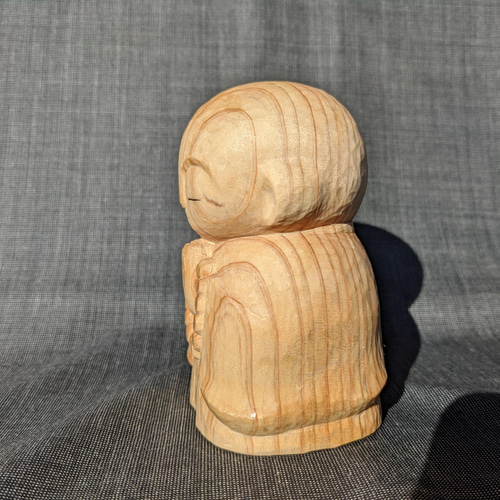 お地藏さま 仏像 地蔵菩薩 榧製 八角台座 4寸 高さ19.6cm（お地蔵様 お地蔵さま