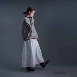 【wafu】Linen Skirt レーススカート / 白色 p002c-wht1 2枚目の画像