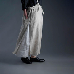 【wafu】Linen Skirt レーススカート / 白色 p002c-wht1 5枚目の画像