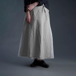 【wafu】Linen Skirt レーススカート / 白色 p002c-wht1 7枚目の画像